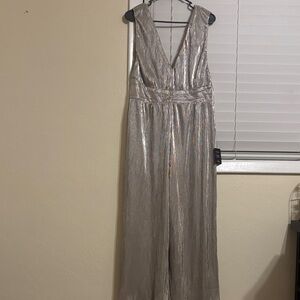 Lulus Elegant Silver Jumpsuit